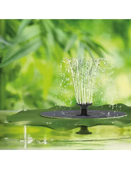 Fântână Arteziană Solară Plutitoare, Model Frunză de Lotus, 6 Duze, 1,4W/7V, Jet 50 cm