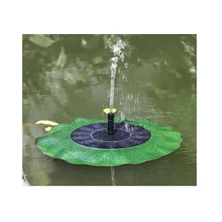 Fântână Arteziană Solară Plutitoare, Model Frunză de Lotus, 6 Duze, 1,4W/7V, Jet 50 cm 2