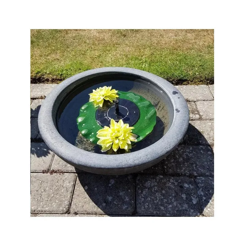 Fantana arteziana solara, model frunza de lotus, 6 duze, 1,4W/7V