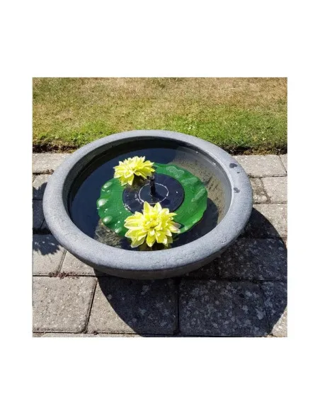 Fantana arteziana solara, model frunza de lotus, 6 duze, 1,4W/7V