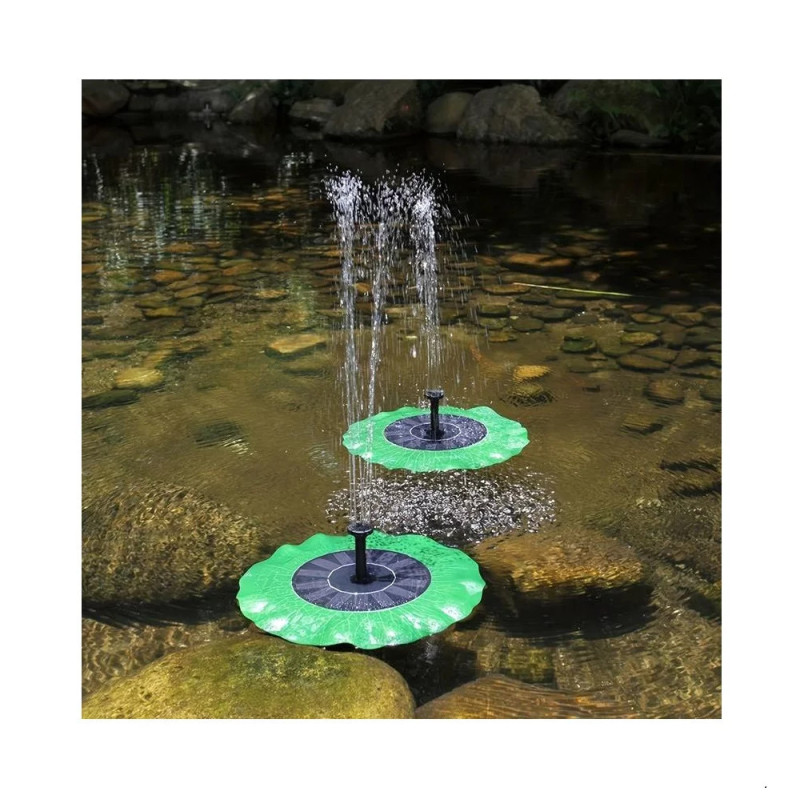 Fantana arteziana solara, model frunza de lotus, 6 duze, 1,4W/7V