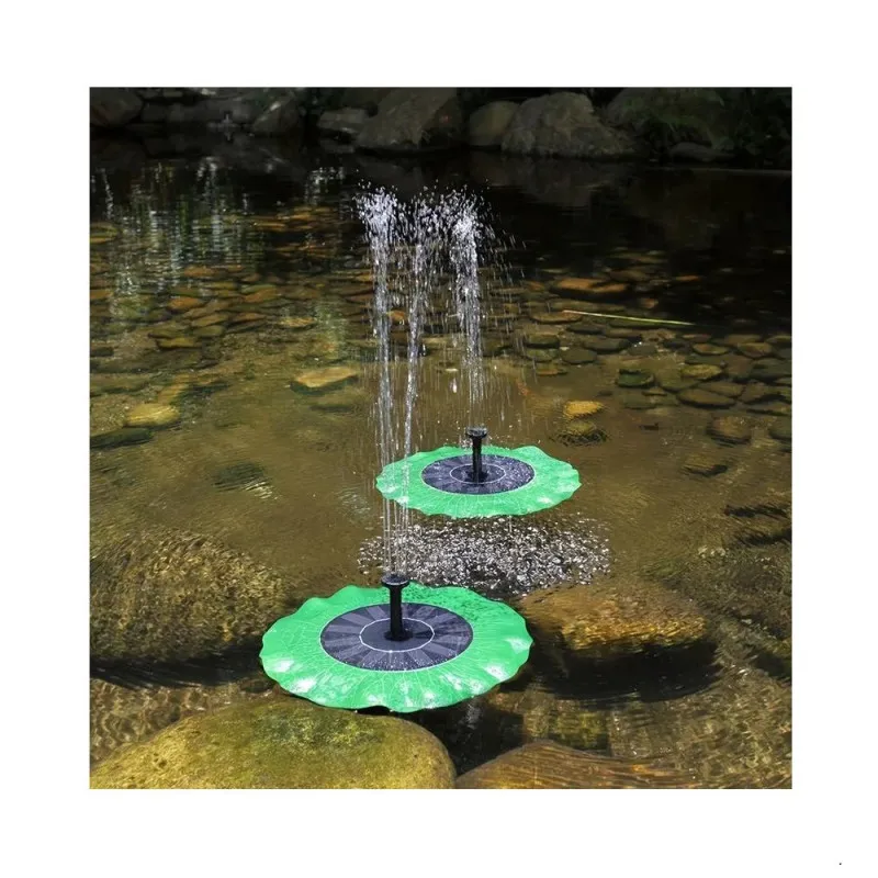 Fantana arteziana solara, model frunza de lotus, 6 duze, 1,4W/7V