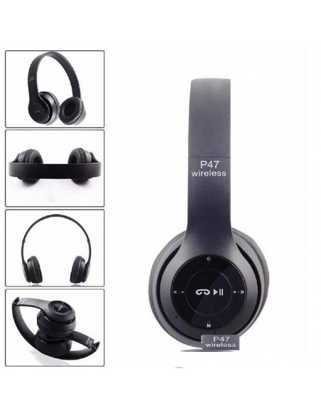 Casti P47 Wireless Bluetooth cu microfon si radio