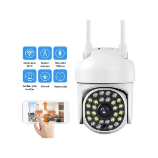 Set 2 Camere IP 360° WiFi JT-8161QJ cu 4 Carduri 32GB | Live & Noapte 2