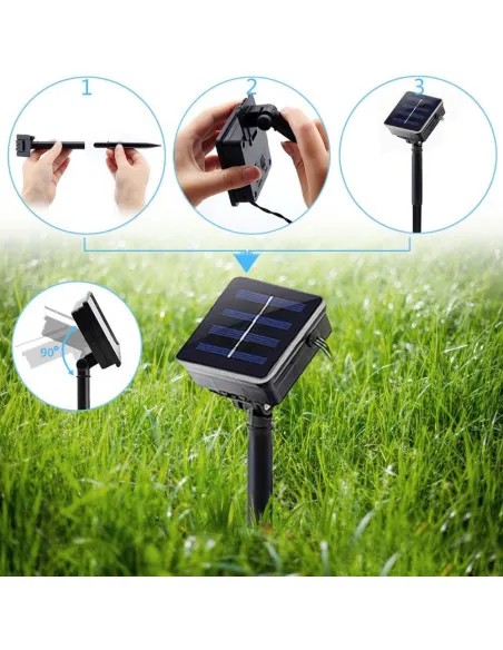 Instalatie solara floricele gheata, 50 led-uri, multicolor, 6.5 m