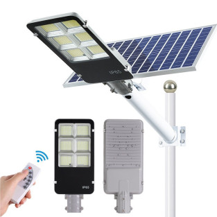 Lampa solara stradala LED cu panou fotovoltaic, suport de prindere si telecomanda 300W/ 400W