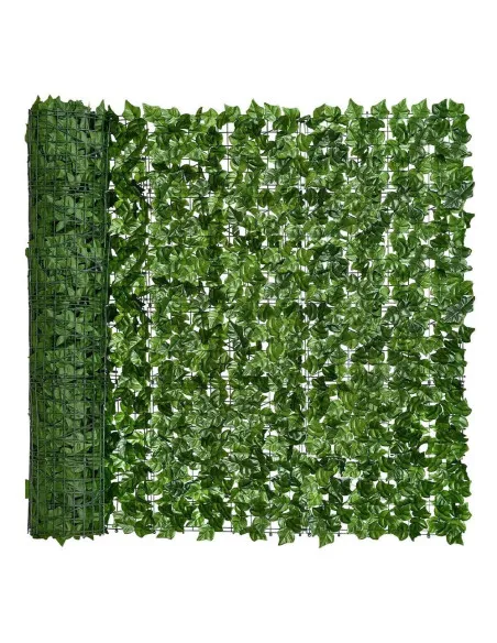 Gard artificial verde cu frunze, 300x100cm