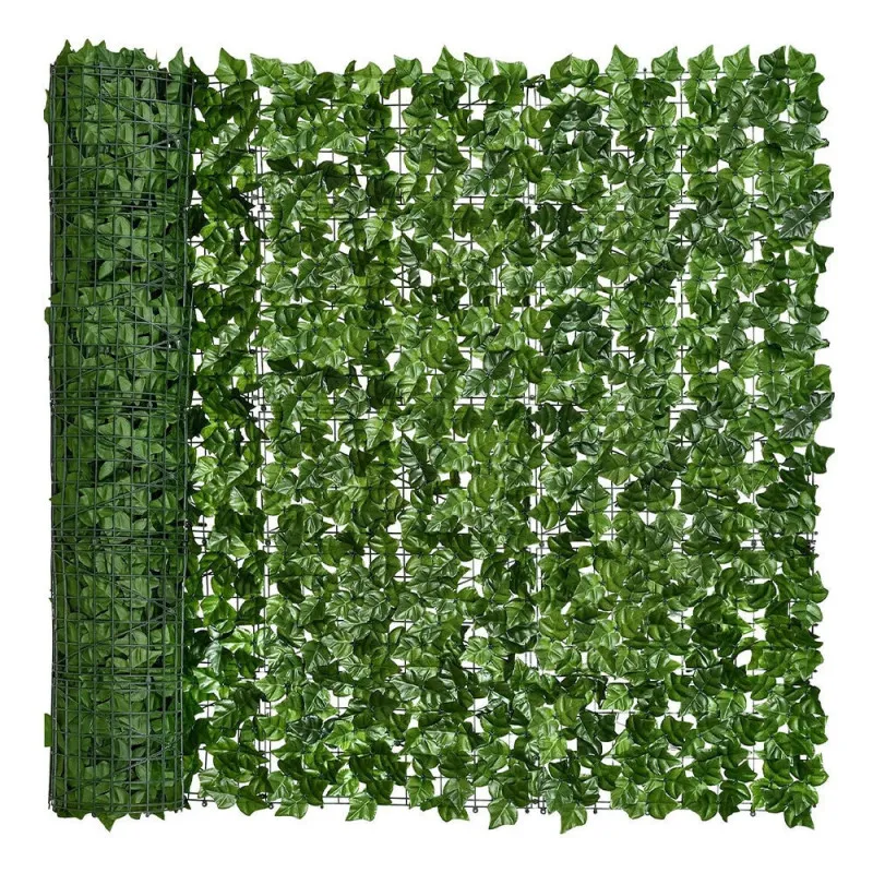 Gard artificial verde cu frunze, 300x100cm
