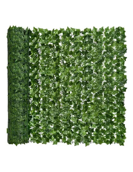 Gard artificial verde cu frunze, 300x100cm
