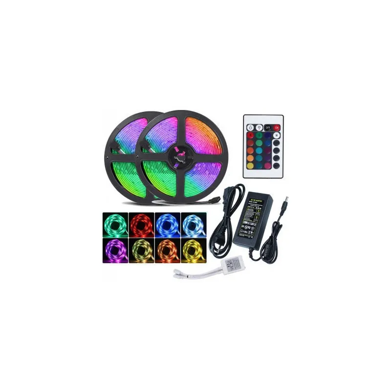 Banda RGB 5M LED, cu telecomanda si joc de lumini