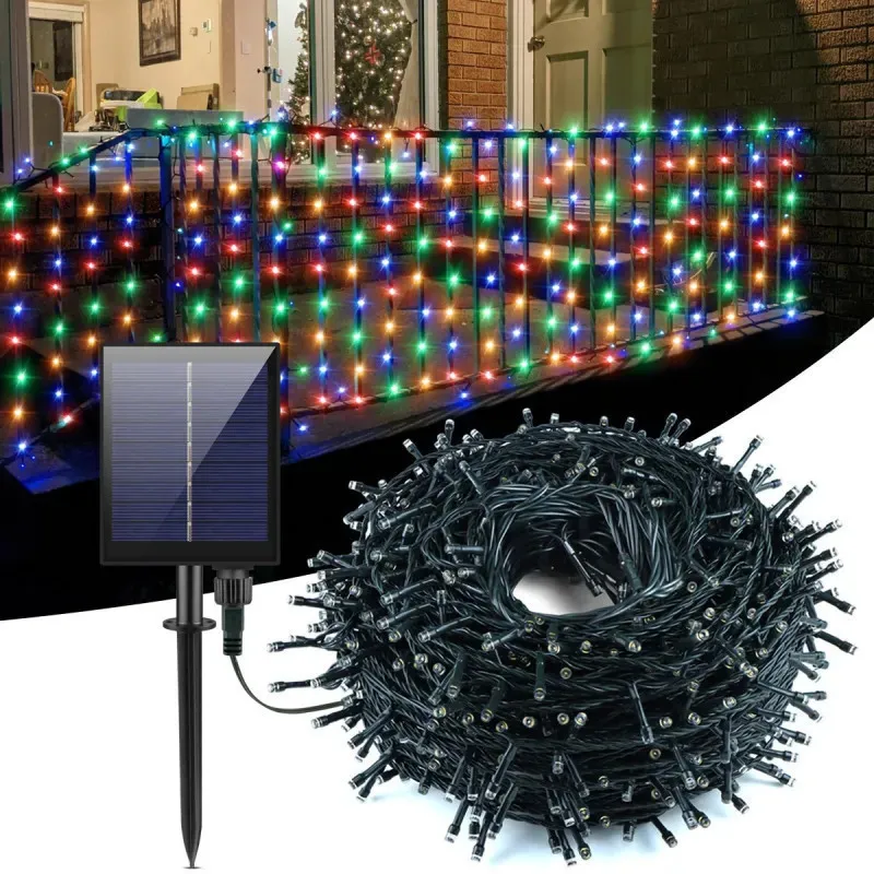 Instalație Solară 500 LED, 50 Metri, Panou Solar 4,5V, Baterie 1200 mAh, IP65