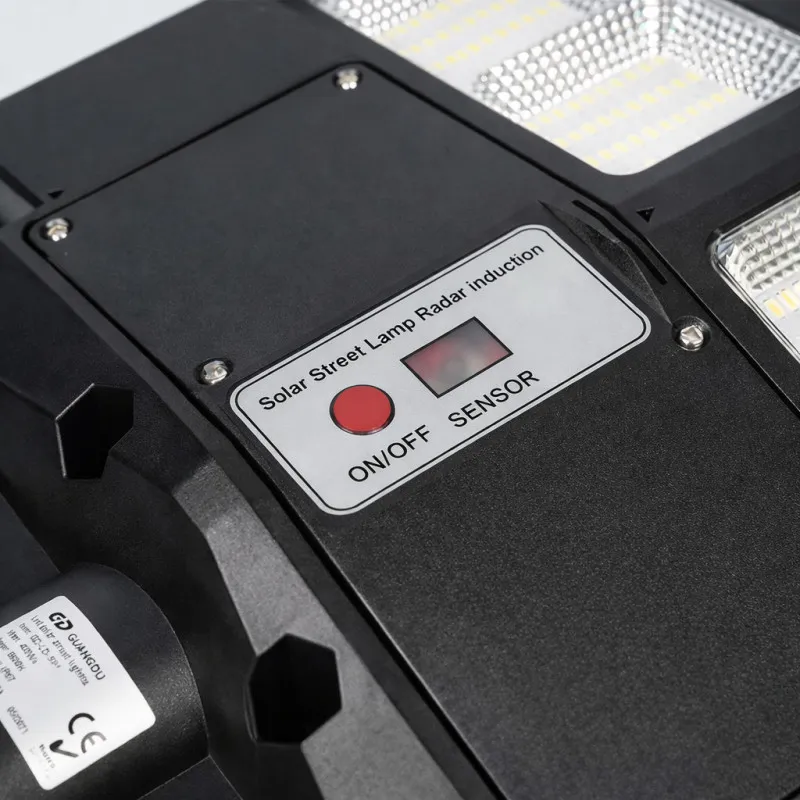 Lampa Solara Stradala 2000W JORTAN Ferrari, 24000mAh, 720 LED-uri, Senzor Miscare, Plastic Negru, Telecomanda