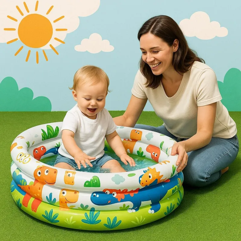 Piscină Gonflabilă Intex pentru Copii, Model Dinozauri, Ø61x22 cm, 28 L