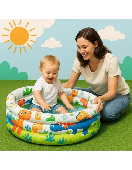 Piscină Gonflabilă Intex pentru Copii, Model Dinozauri, Ø61x22 cm, 28 L