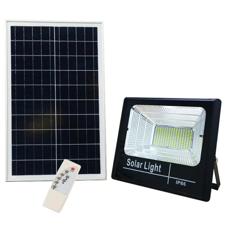 Proiector Solar Jortan 100W cu Panou 35x30cm, Acumulator 12000mAh si Telecomanda, IP66