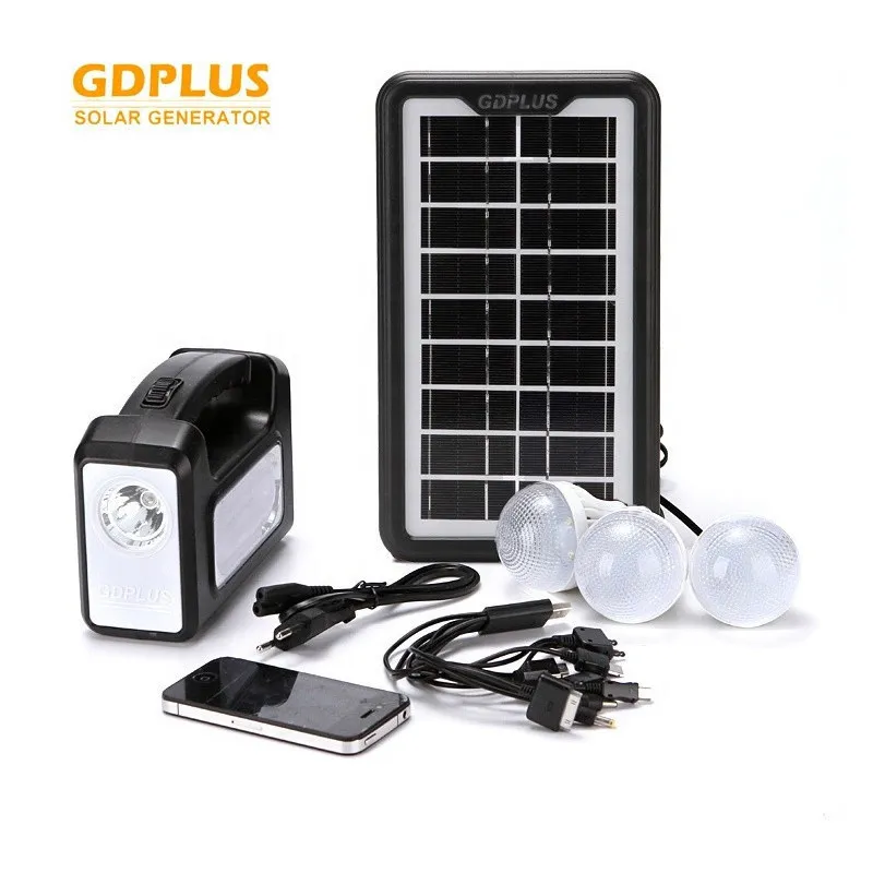 Kit panou solar Gdplus GD-7, 3 becuri, lanterna