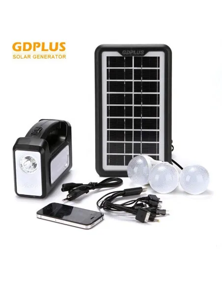 Kit panou solar Gdplus GD-7, 3 becuri, lanterna
