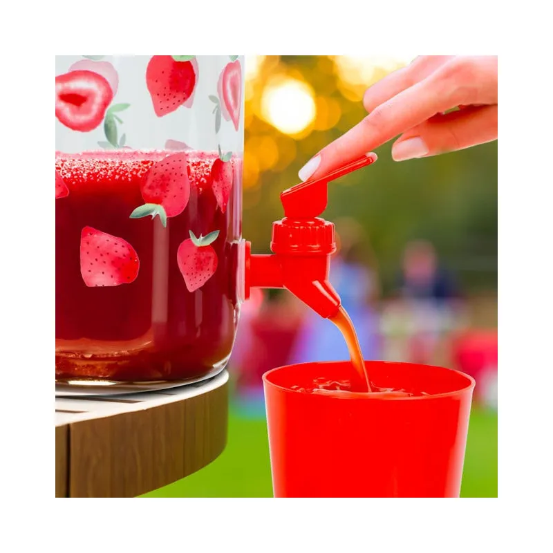 Borcan de Limonadă cu Robinet și 4 Pahare din Plastic, 3,8 L