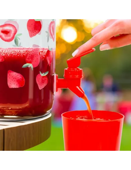 Borcan de Limonadă cu Robinet și 4 Pahare din Plastic, 3,8 L