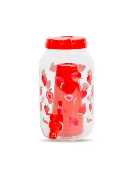 Borcan de Limonadă cu Robinet și 4 Pahare din Plastic, 3,8 L
