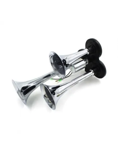 Claxon auto cu 3 goarne 12/24V, electrovalva