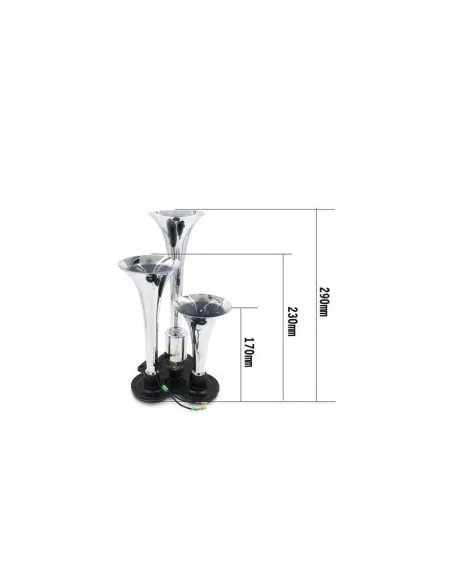 Claxon auto cu 3 goarne 12/24V, electrovalva