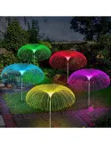 Set 4 x Lampa solara tip meduza cu fibra optica LED RGB