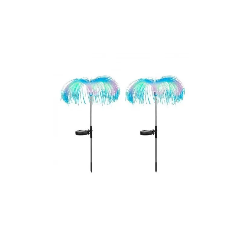 Set 4 x Lampa solara tip meduza cu fibra optica LED RGB