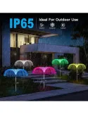 Set 4 x Lampa solara tip meduza cu fibra optica LED RGB