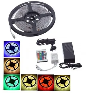 Banda RGB 5M LED, cu telecomanda si joc de lumini