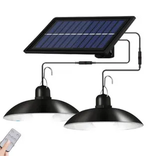 Set 2 Lampi solare cu LED si panou solar, cu telecomanda, IP66, lumina alba