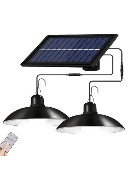 Set 2 Lampi solare cu LED si panou solar, cu telecomanda, IP66, lumina alba