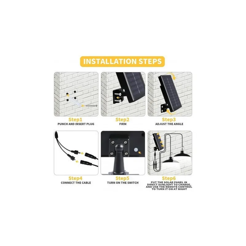 Set 2 Lampi solare cu LED si panou solar, cu telecomanda, IP65, lumina alba