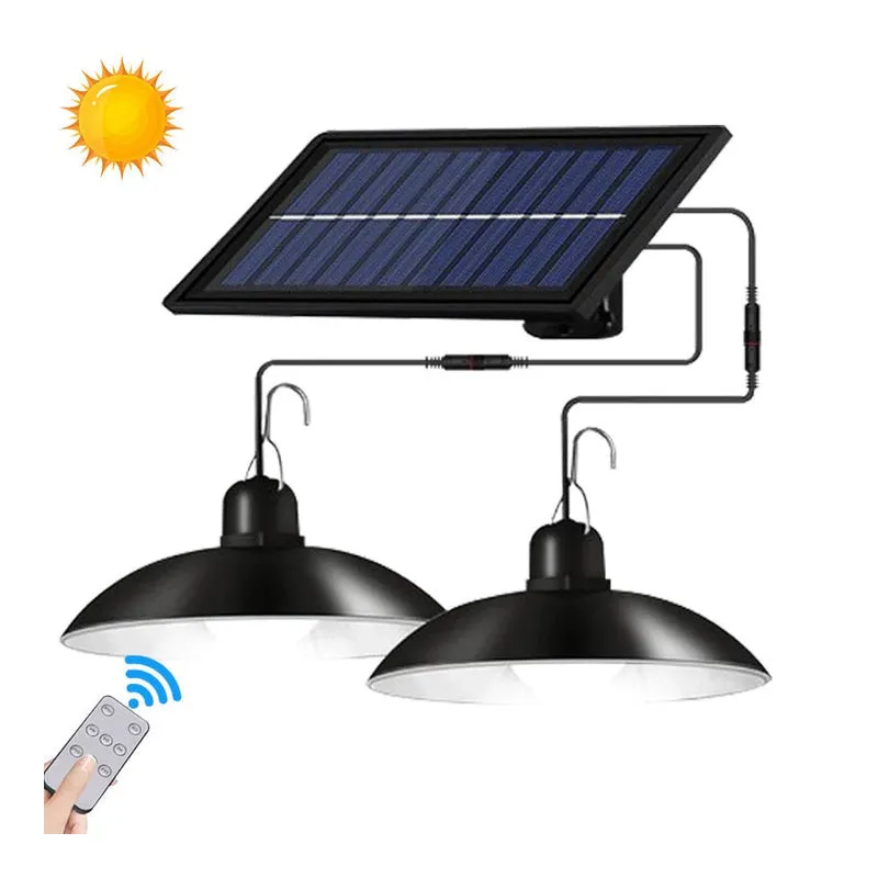 Set 2 Lampi solare cu LED si panou solar, cu telecomanda, IP66, lumina alba