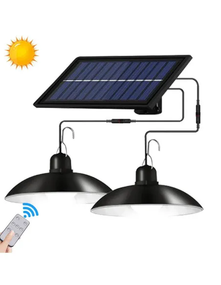 Set 2 Lampi solare cu LED si panou solar, cu telecomanda, IP66, lumina alba