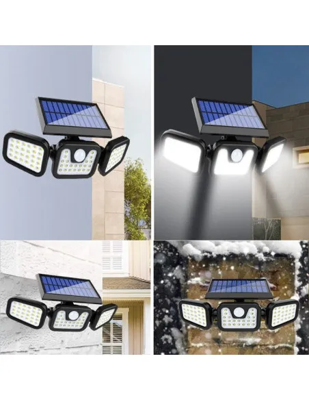 Set 2 Lampi cu incarcare Solara 150W Leduri COB Senzor de Miscare Prindere pe Perete