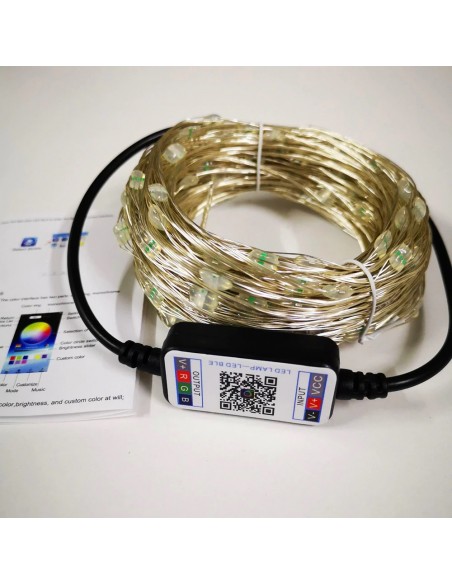 Sârmă de cupru, USB bluetooth smart LED șir de lumină 8 m