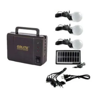 Kit lanterna cu panou solar, 3 becuri LED SMD 2