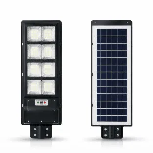 Lampă Solară Jortan 400W/300W, Autonomie 12-14h, Panou Fotovoltaic, Telecomandă și Picior Metalic