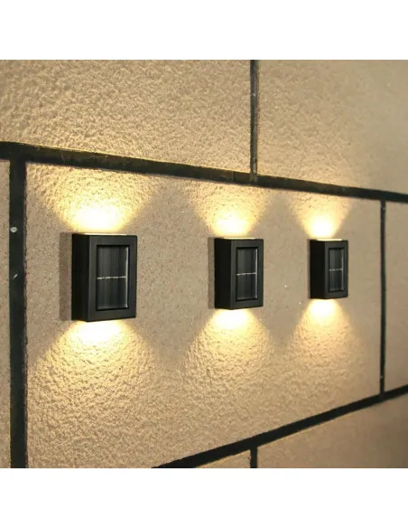 Set 2 lampi solare pentru perete exterior, iluminare sus-jos, lumina calda