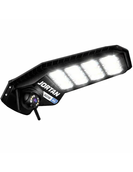 Lampa Solara cu Camera 4G 3MP - 400W Jortan - Baterie 26000mAh, Viziune Nocturna Color, Control Distanta