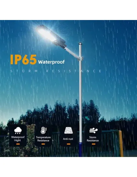 Lampa Solara Stradala Jortan 250W, 5 Cadrane LED, Baterie 24000mAh, Autonomie 14h, Telecomanda + Suport, IP65