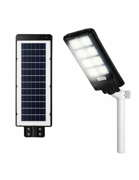 Lampa Solara Stradala Jortan 400W, Baterie 12000mAh, Autonomie 12-14h, Telecomanda, Picior Metalic