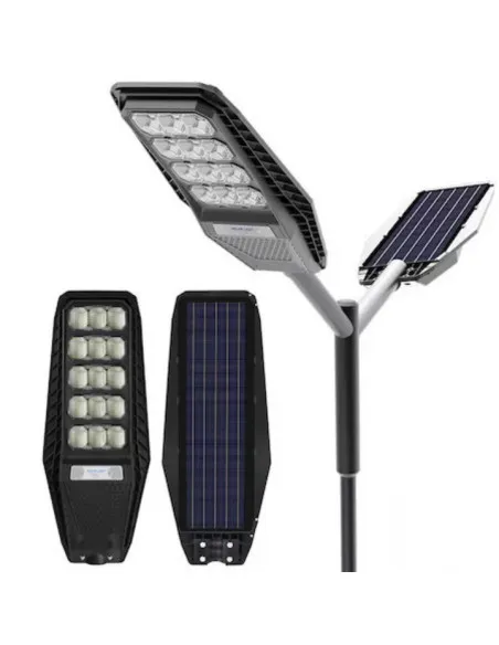 Lampă Stradală Solară Jortan LED 500W, Baterie 24000mAh, IP67, Telecomandă + Suport Metalic