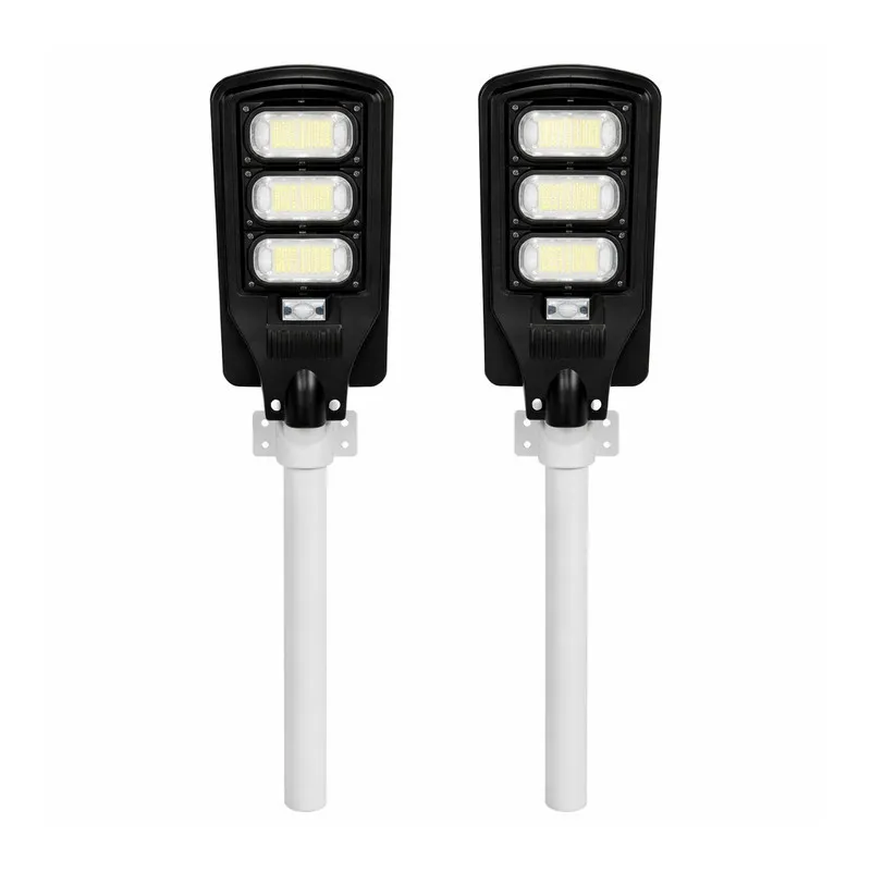 Set 2 Lampi Solare Stradale Jortan 150W - 3 Cadrane LED, Autonomie 14h, Senzor Crepuscular