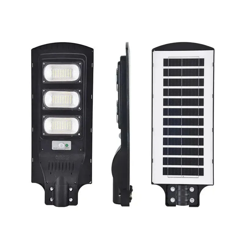 Set 2 Lampi Solare Stradale Jortan 150W - 3 Cadrane LED, Autonomie 14h, Senzor Crepuscular
