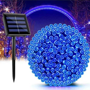 Instalatie 1000 LED cu panou solar mare, 100 M, pentru exterior, model 2024 2