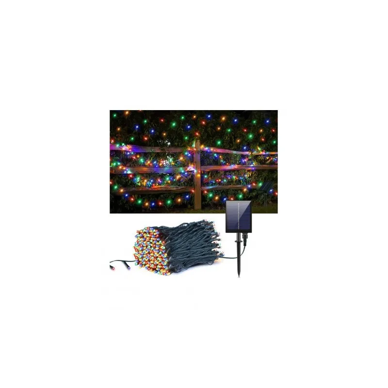 Instalatie 1000 LED cu panou solar mare, 100 M, pentru exterior, model 2024