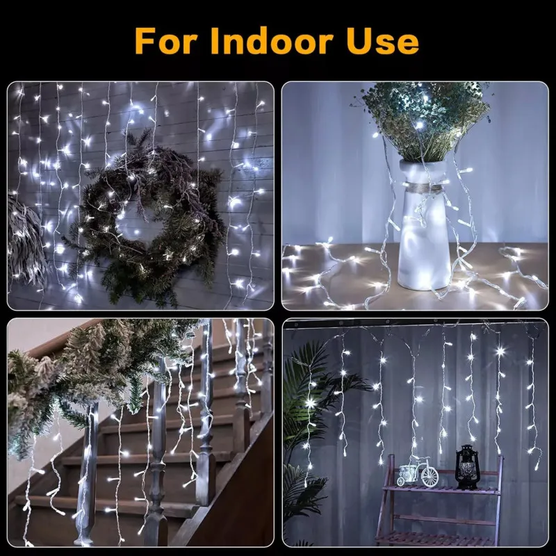 Instalatie 12 metri, 300 LED-uri tip turturi