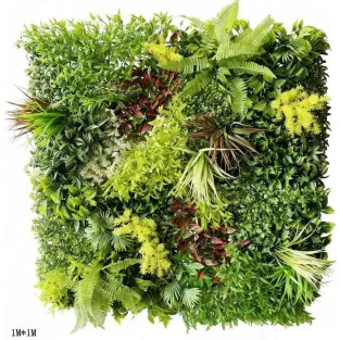 Panou Frunze Artificiale 1x1m, Perete Verde Decorativ, Rezistent UV, Interior și Exterior